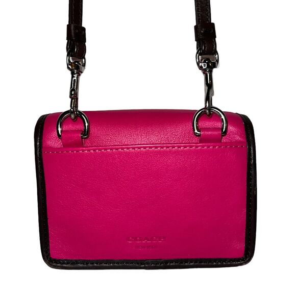 Coach Fuchsia Pink Brown Turn Lock Legacy Mini Crossbody 48022 Bag Purse - Picture 8 of 13